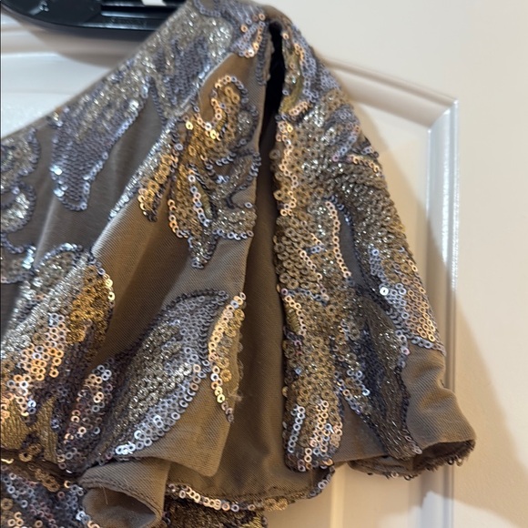 Alex Evenings Green Maxi Gown with Flutter Sleeves - Picture 3 of 4